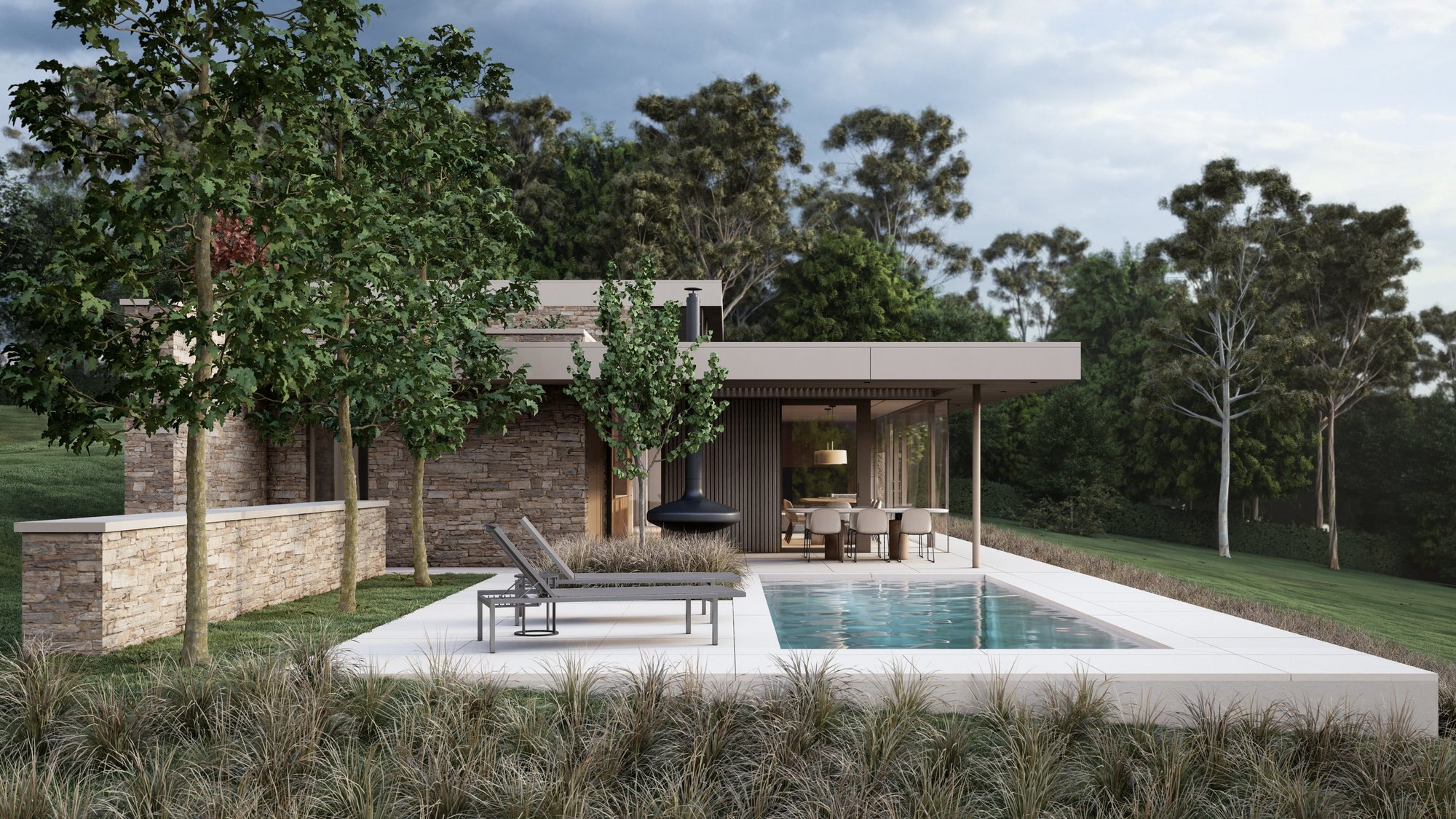 Fisset - Terrasse et piscine